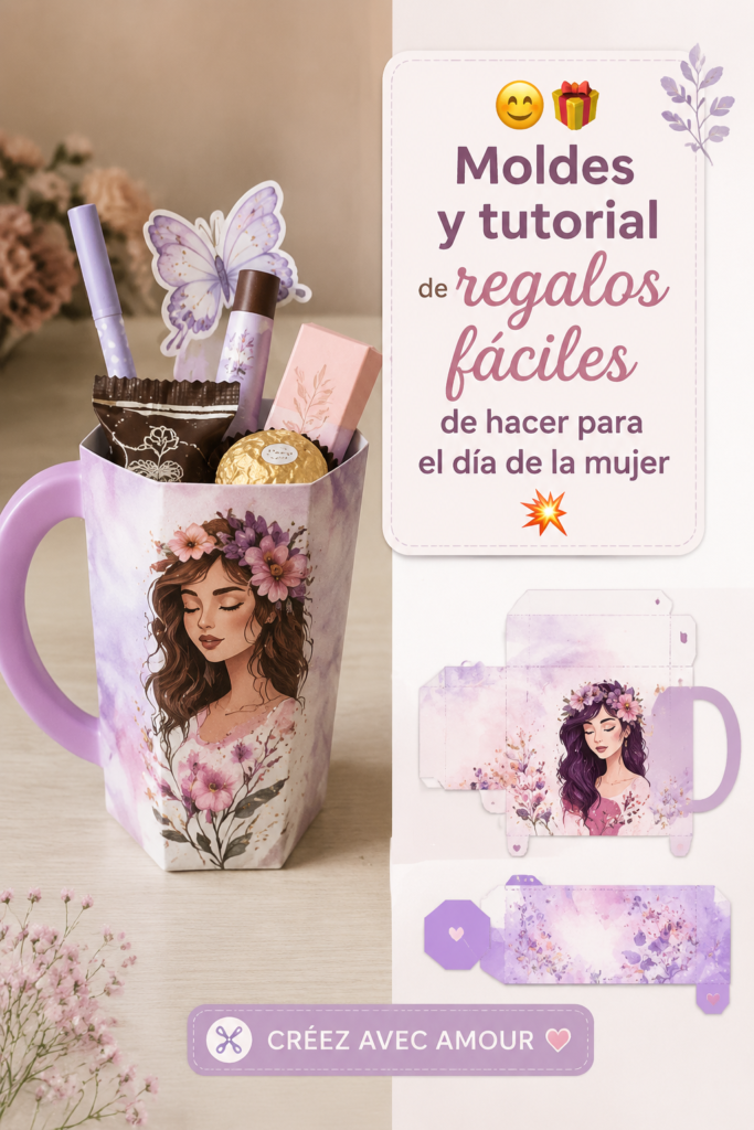 Collage d'idées de cadeaux faits main pour la Journée de la Femme