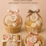Cesta parfumée élégante décorée de fleurs séchées et d'éléments naturels