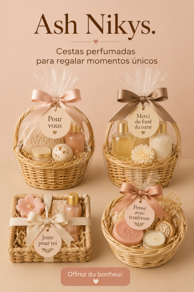 Cesta parfumée élégante décorée de fleurs séchées et d'éléments naturels