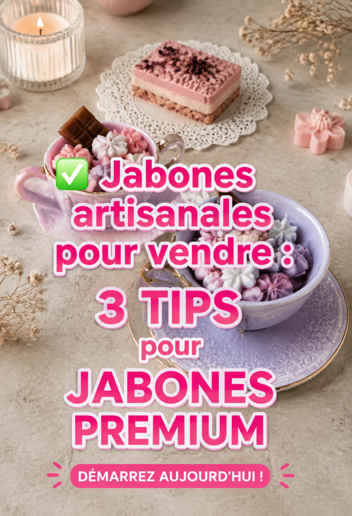 Dessins de savons artisanaux colorés présentés sur une table en bois