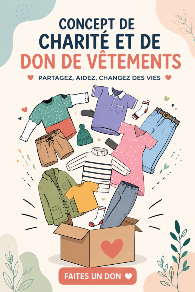 Des vêtements prêts à être donnés pour une action solidaire
