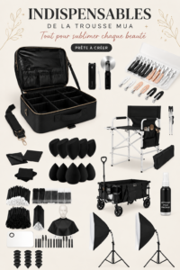 Essentiels MUA pour un maquillage parfait dans des teintes variées.