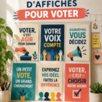 Affiche créative pour voter avec des éléments graphiques attrayants