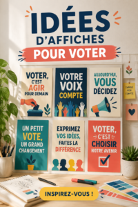 Affiche créative pour voter avec des éléments graphiques attrayants