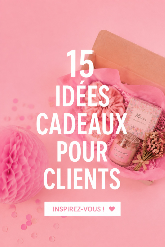 Sélection de cadeaux pratiques pour clients dans un cadre professionnel.