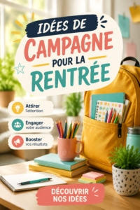 Présentation d'idées cadeaux colorées pour la rentrée sur une table en bois.