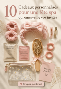 Gifts and spa favors beautifully arranged for a party