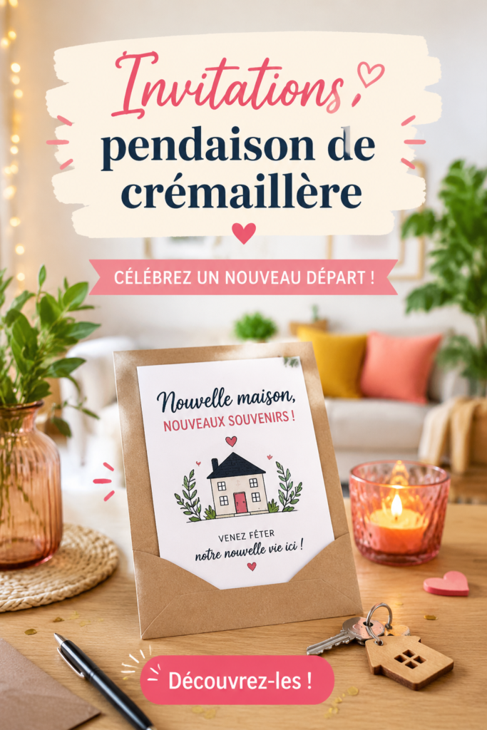Exemples d'invitations créatives pour une pendaison de crémaillère avec une touche personnelle.