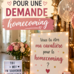 Une demande homecoming originale réalisée dans une ambiance festive, avec des décorations élégantes.