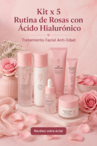 Kit de soin facial anti-âge à base de roses et d'acide hyaluronique