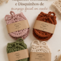 Kit DIY avec disques en crochet et saquinho pour soins du visage