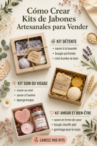Un ensemble coloré de savons artisanaux présentés dans un joli emballage, prêt à être offert.