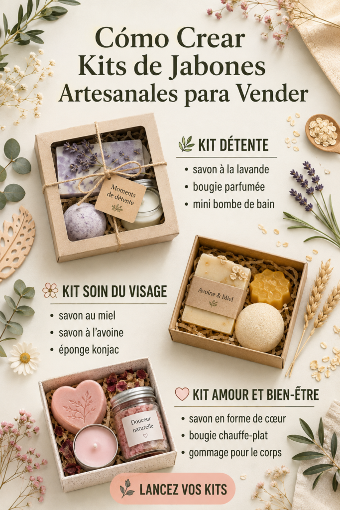 Un ensemble coloré de savons artisanaux présentés dans un joli emballage, prêt à être offert.
