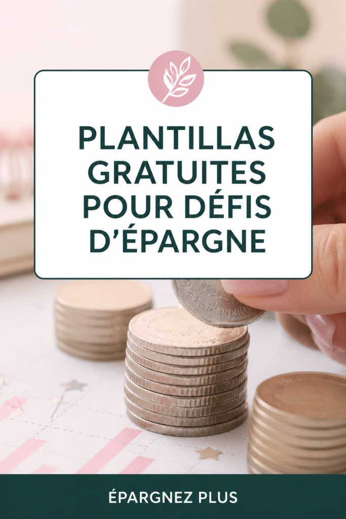 Modèles d'épargne gratuits affichés sur un bureau, symbolisant la gestion financière.
