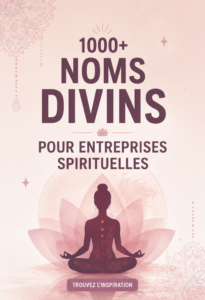 Illustration d'idées de noms pour une entreprise spirituelle, mettant en avant des designs inspirants.