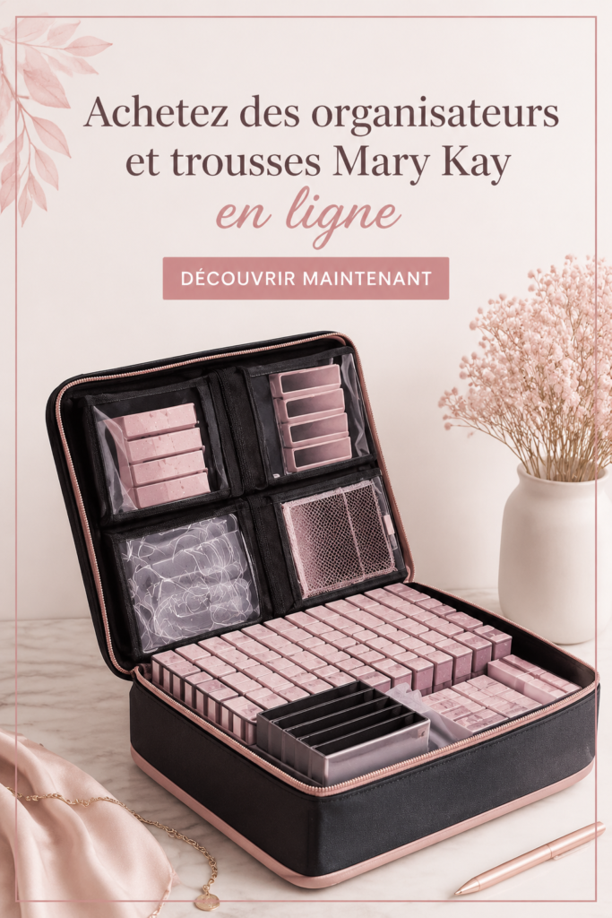 Organisateurs élégants de Mary Kay sur une table