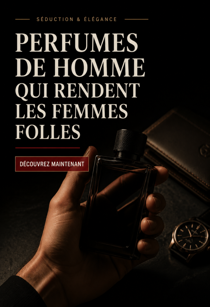 Un homme portant un parfum, entouré de fleurs et d'une ambiance romantique.