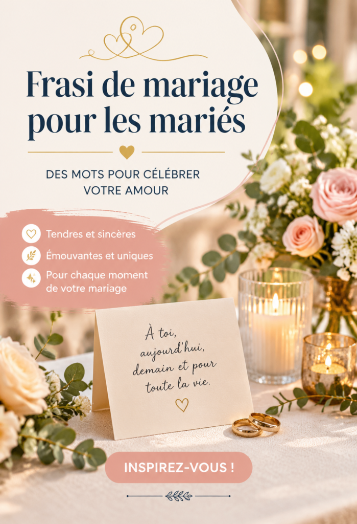 Un mariage célébré avec des décorations et des citations inspirantes