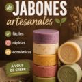 Un ensemble de savons artisanaux colorés disposés sur une table, illustrant le plaisir de faire ses propres produits cosmétiques.
