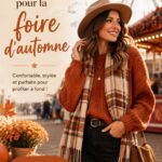Femme avec une tenue stylée à la foire d'automne