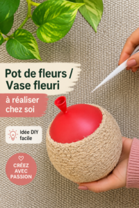 Vase floral fait maison décoré avec des fleurs colorées