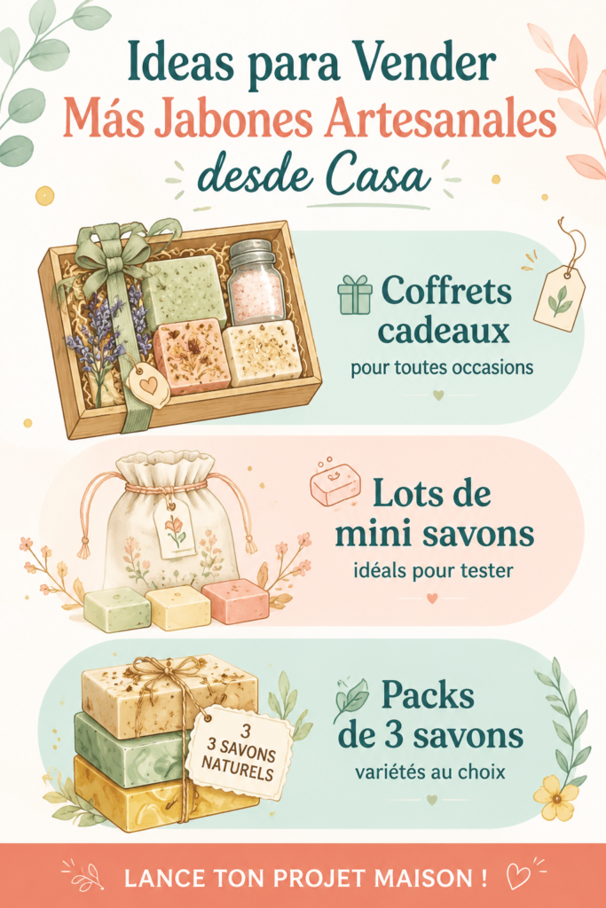 Savons artisanaux colorés et décoratifs présentés sur une étagère