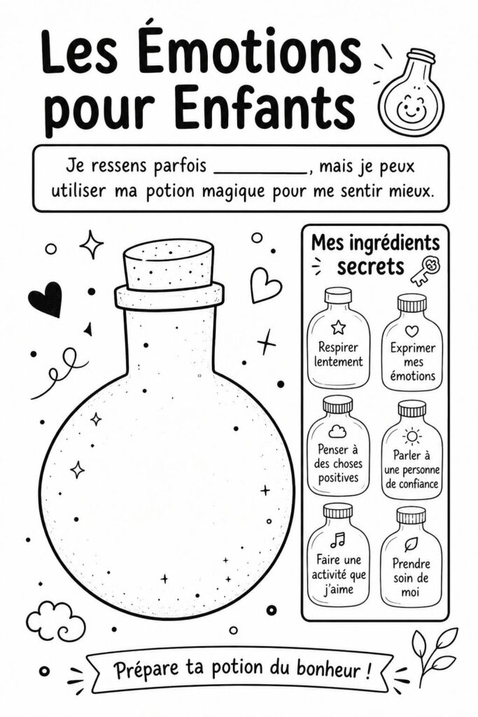 Un enfant jouant à un jeu éducatif sur les émotions avec un parent