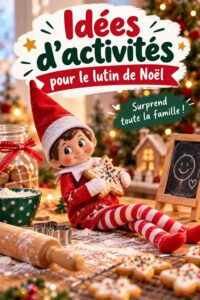 Table décorée avec des activités créatives pour le lutin de Noël