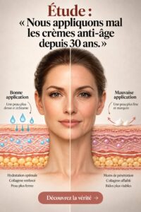 Femme appliquant une crème anti-âge sur son visage avec douceur