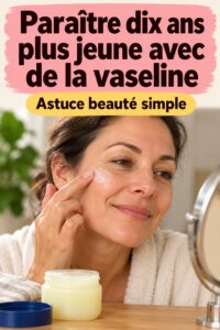 Femme appliquant de la vaseline sur son visage pour un éclat de peau