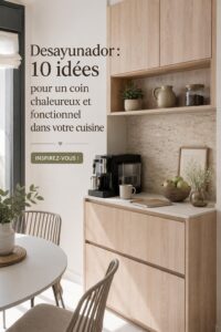 Coin petit-déjeuner accueillant dans une cuisine chaleureuse avec des chaises confortables