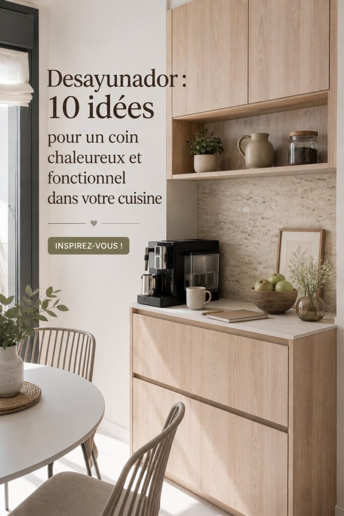 Coin petit-déjeuner accueillant dans une cuisine chaleureuse avec des chaises confortables