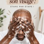 Femme se lavant le visage avec un nettoyant doux pour une peau éclatante