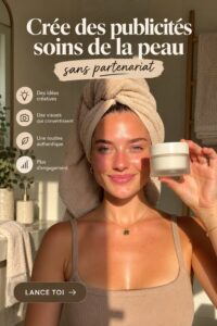 Exemple d'annonce de soins pour peau, colorée et attrayante.