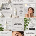 Produits de soin de la peau de The Ordinary alignés sur une surface blanche