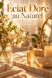 Femme heureuse avec un makeup doré éclatant