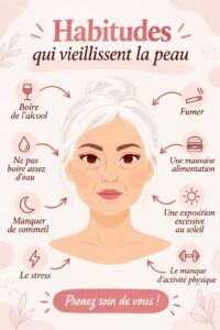 Femme souriante avec une peau éclatante, représentant une routine de soins efficace.