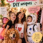 Déguisements DIY uniques montrant la créativité des costumes faits maison.