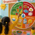 Une assiette colorée de repas sains pour enfants avec des légumes assortis