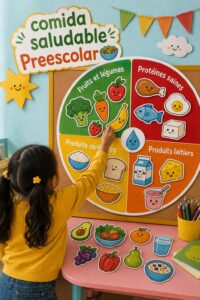 Une assiette colorée de repas sains pour enfants avec des légumes assortis