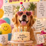 Images joyeuses d'anniversaire rassemblées dans un montage coloré