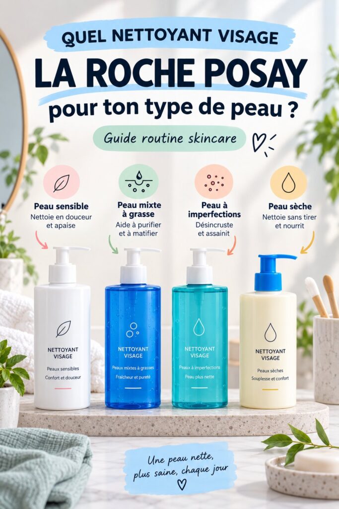 Personne choisissant un nettoyant visage La Roche-Posay en magasin.