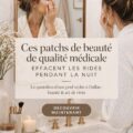 Femme appliquant un patch anti-rides sur son visage.