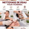 Un homme se nettoyant le visage avec un produit de soin adapté