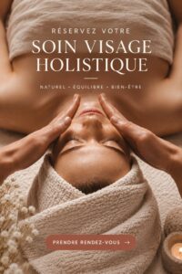 Femme recevant un soin du visage holistique dans un environnement relaxant