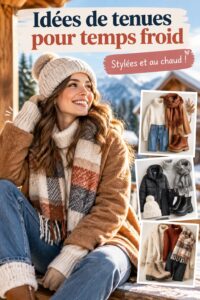 Une femme portant une tenue d'hiver élégante avec un manteau chaud et une écharpe.