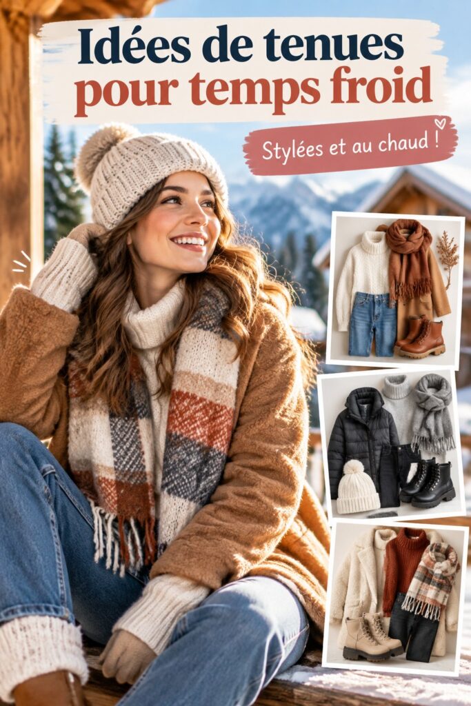 Une femme portant une tenue d'hiver élégante avec un manteau chaud et une écharpe.