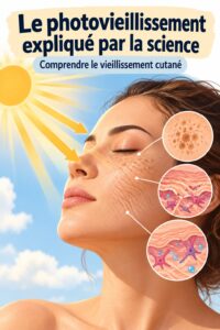 Illustration des effets du vieillissement cutané avec des produits de soin pour la peau