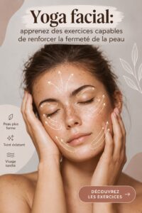 Femme pratiquant le yoga facial pour raffermir sa peau