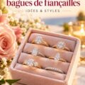 Un assortiment de bagues de fiançailles élégantes présentées sur un fond doux
